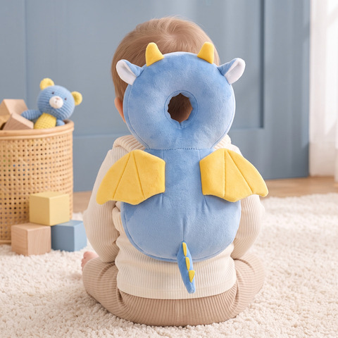Close-up of the soft plush Sky Dragon head protector