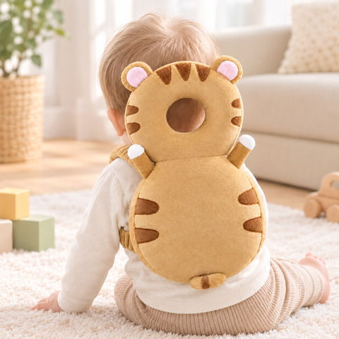 Honey Tiger plush head protector that can be machine washed